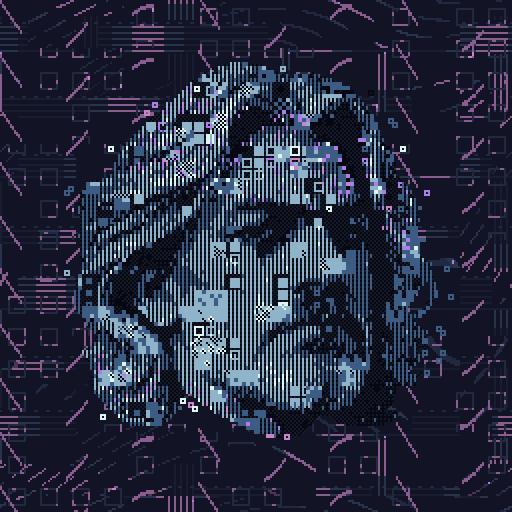 The same portrait after digital fragmentation